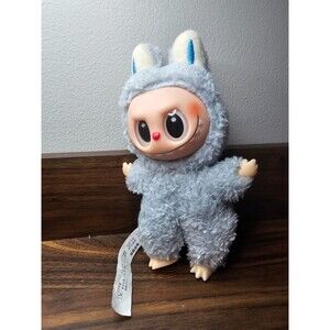 POP MART The Monsters Plush Vinyl Keychain Gray Bag Charm Tagged